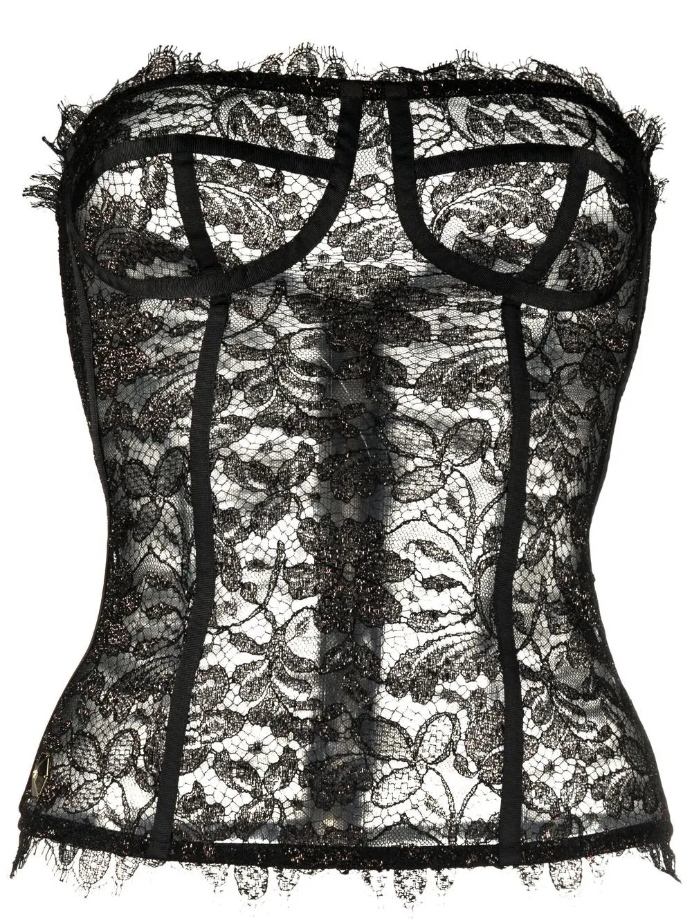 Lace-Detail Bustier Top