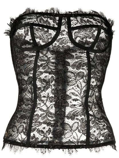 Lace-Detail Bustier Top