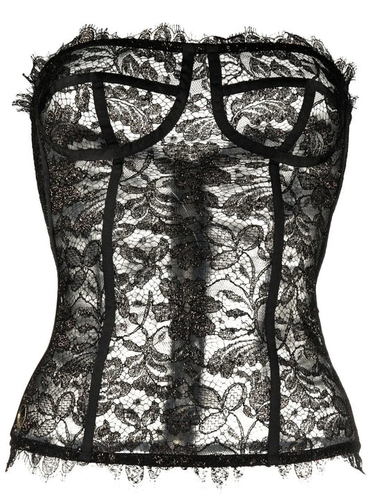 Lace-Detail Bustier Top