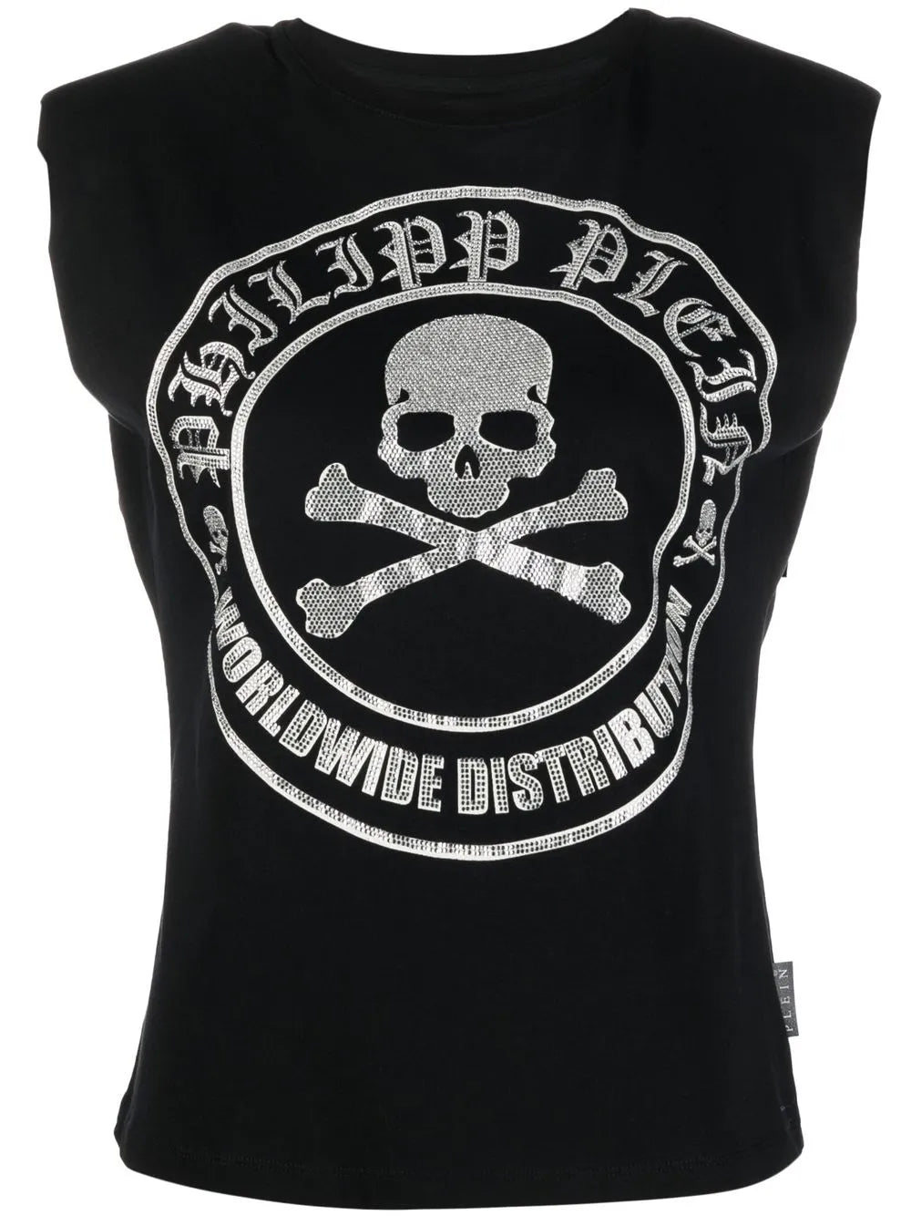 Embellished-Logo Sleeveless T-Shirt