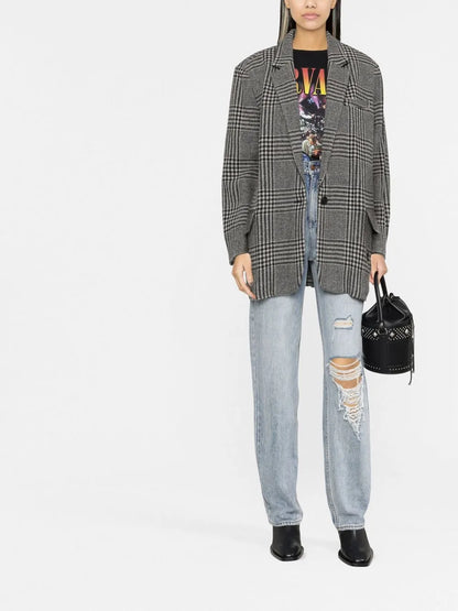Cikaito Oversized Plaid Coat