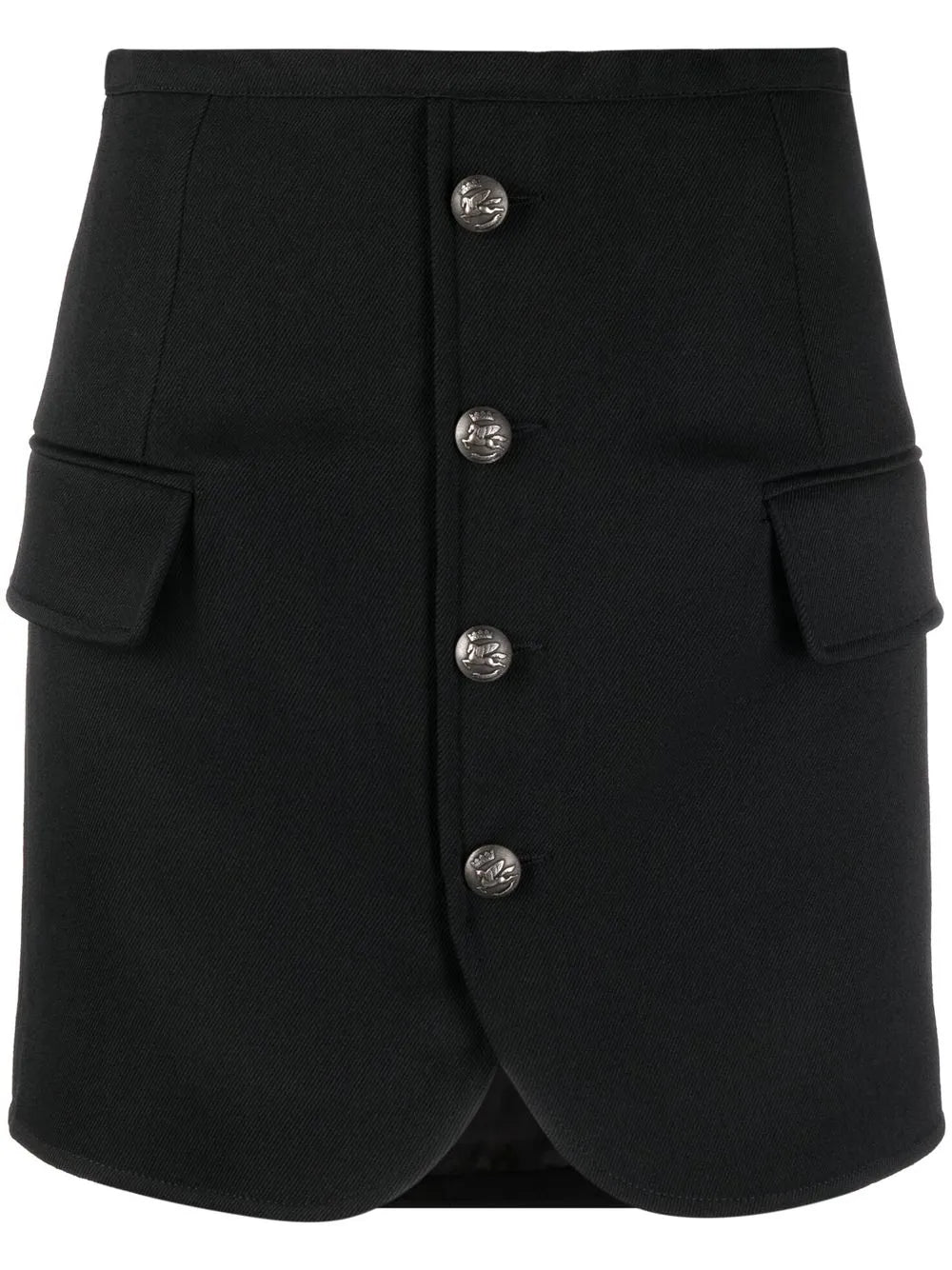 Pegaso-Button Fitted Mini Skirt