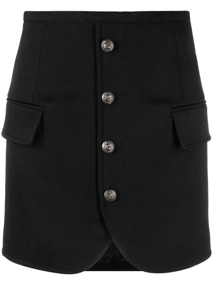 Pegaso-Button Fitted Mini Skirt