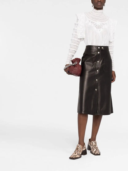 Leather A-Line Skirt
