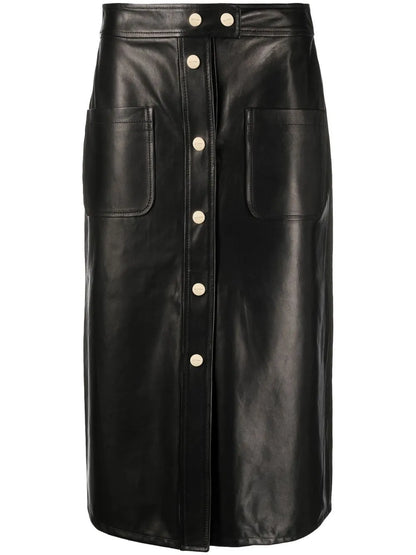 Leather A-Line Skirt