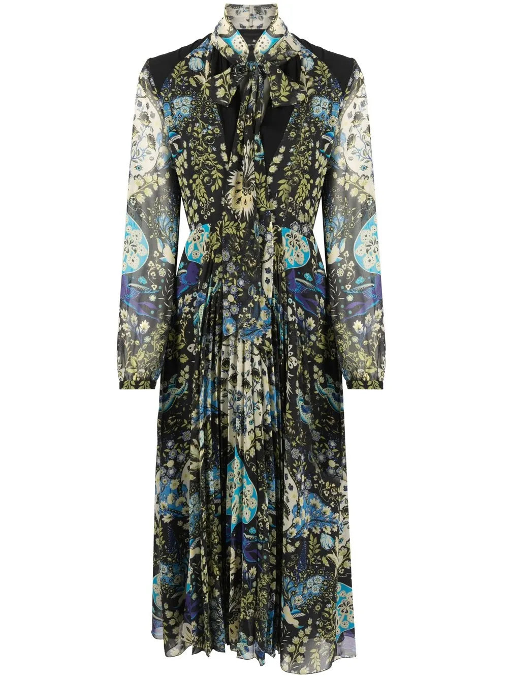 Floral-Print Pleated Midi Dress