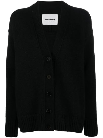 V-Neck Button-Fastening Cardigan