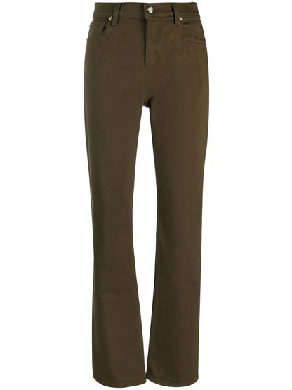 Embroidered Straight-Leg Jeans