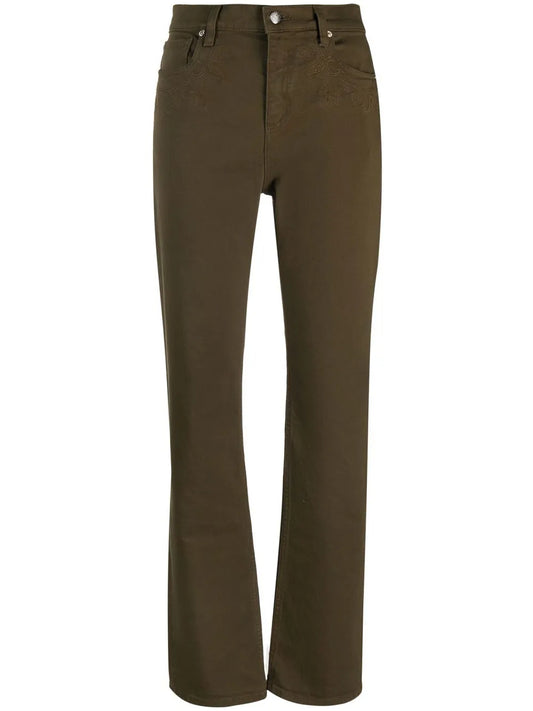 Embroidered Straight-Leg Jeans