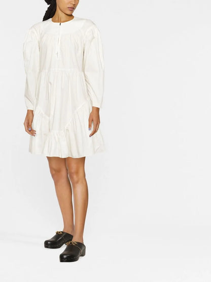 Panelled Short Poplin Dress