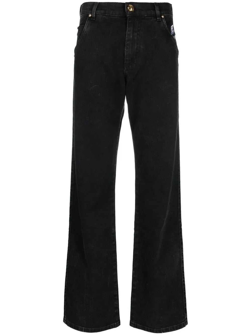 Logo-Embroidered Straight-Leg Jeans