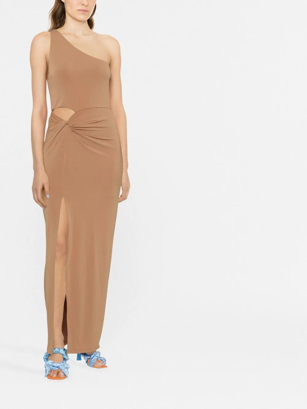 One-Shoulder Slit-Detail Dress