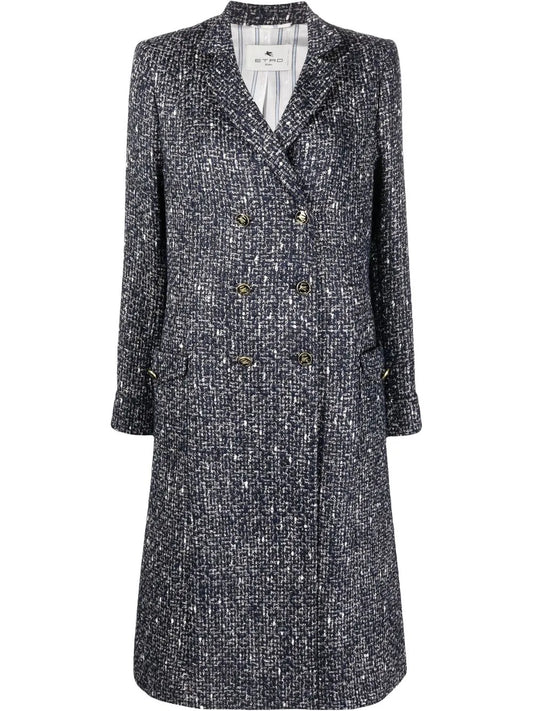 Pegaso-Button Tweed Coat
