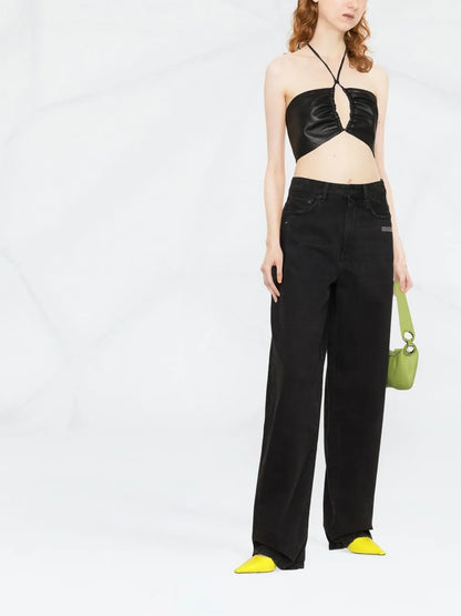 Alba Leather Bustier Top