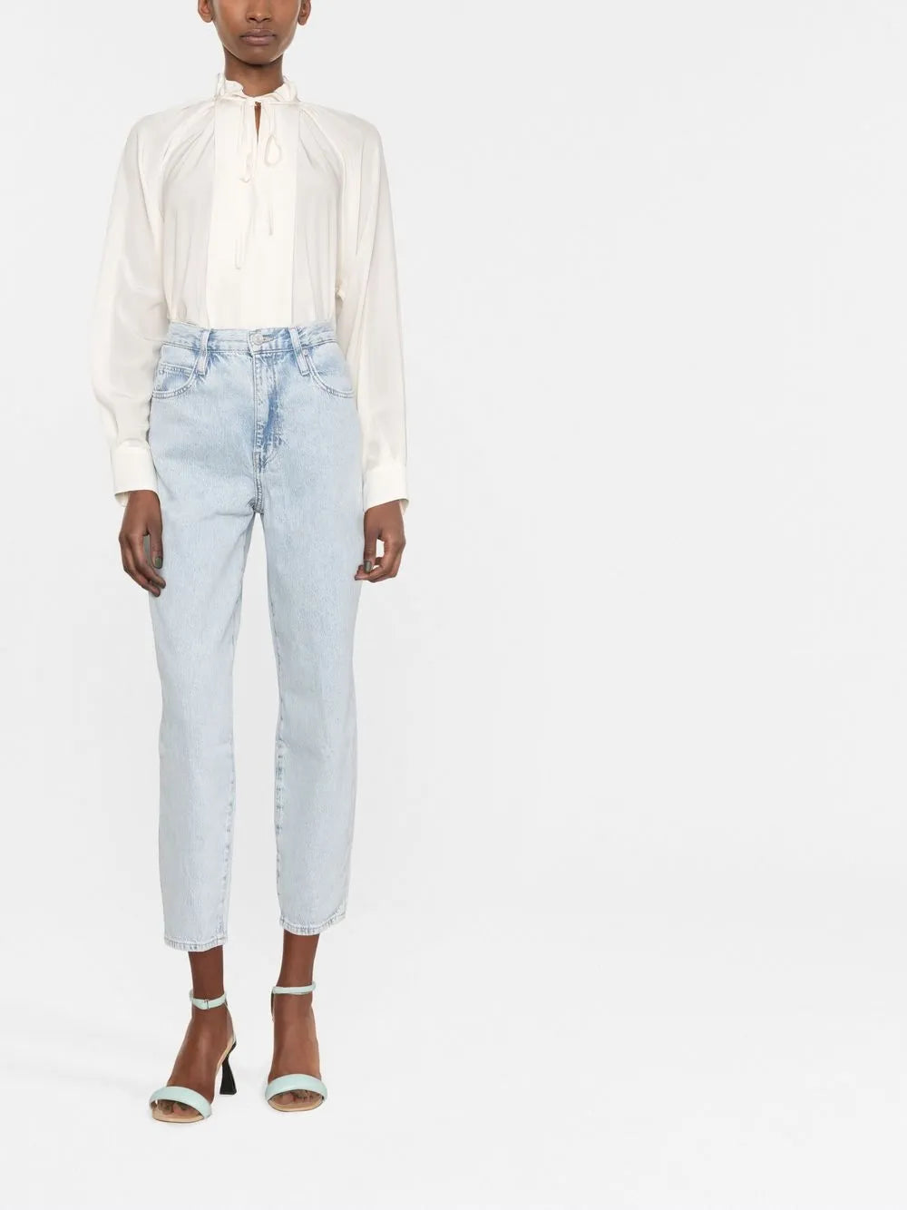 Gathered-Detail Long-Sleeve Blouse