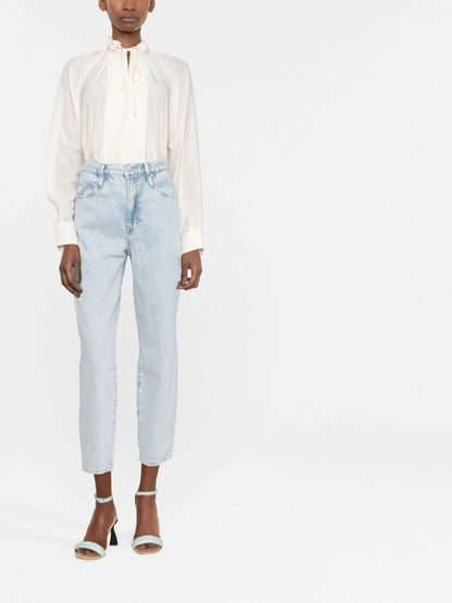 Gathered-Detail Long-Sleeve Blouse