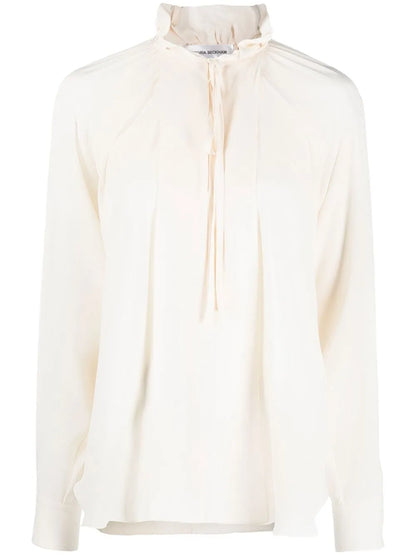 Gathered-Detail Long-Sleeve Blouse