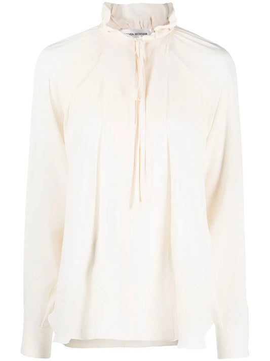Gathered-Detail Long-Sleeve Blouse