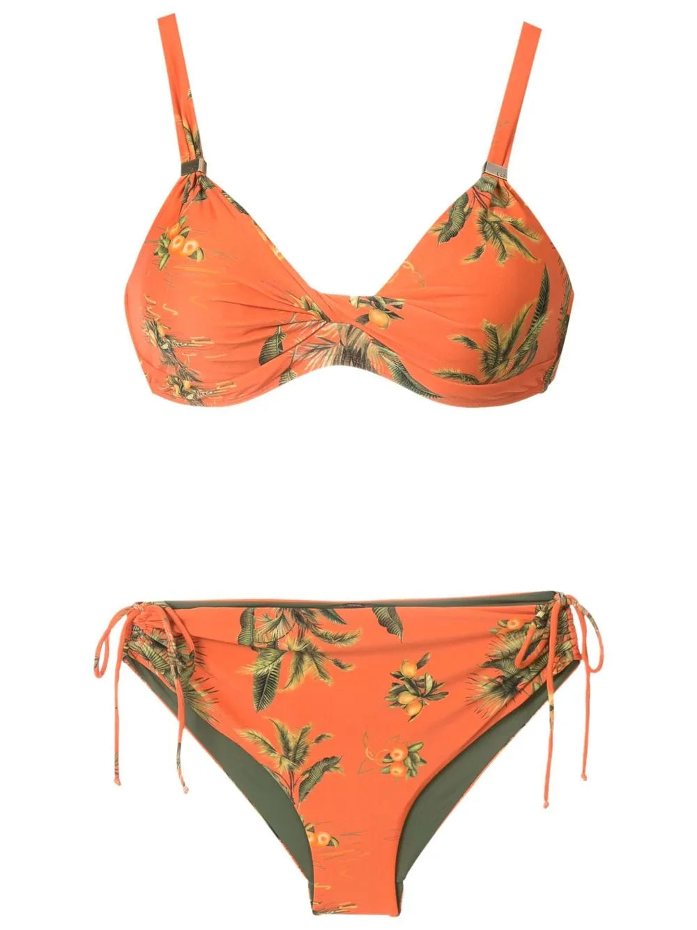 Floral-Print Tie-Fastened Bikini