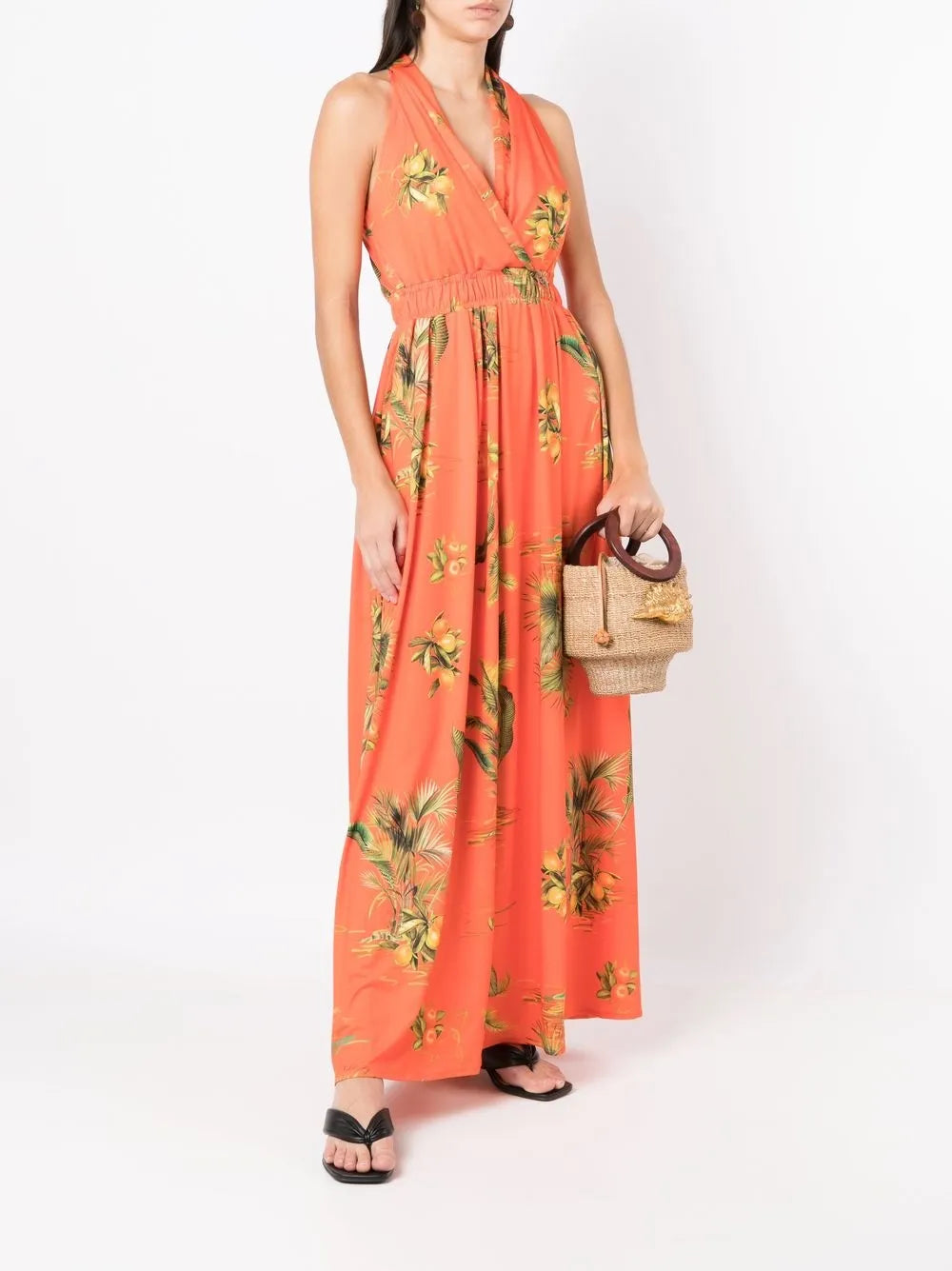 Floral-Print Halterneck Dress