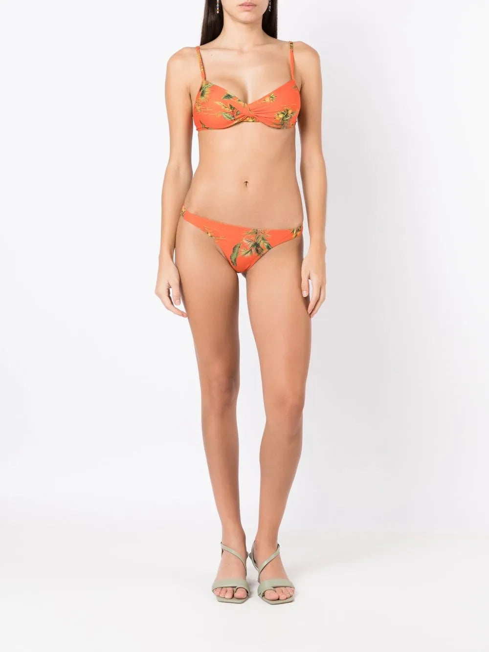 Floral-Print Bikini Top