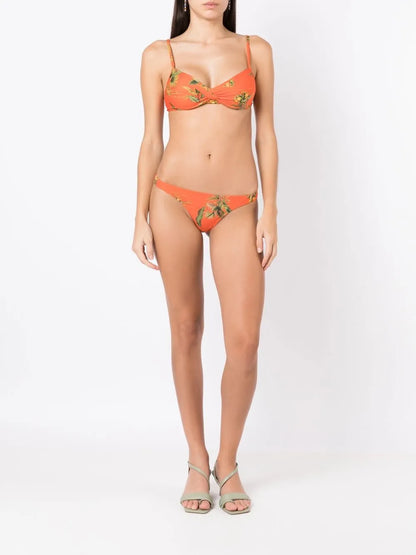 Floral-Print Bikini Top