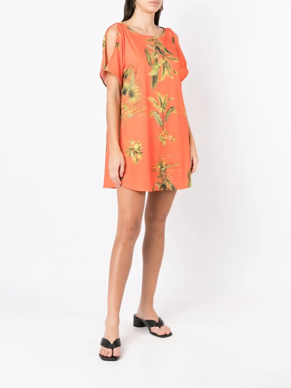 Floral-Print Cold-Shoulder Dress