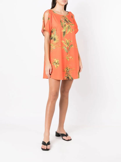 Floral-Print Cold-Shoulder Dress