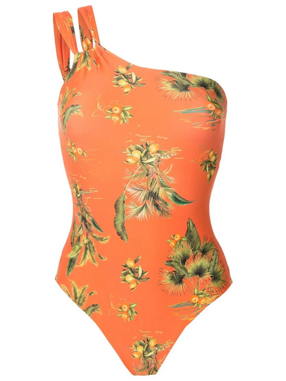 Floral-Print One-Shoulder Swimsuit