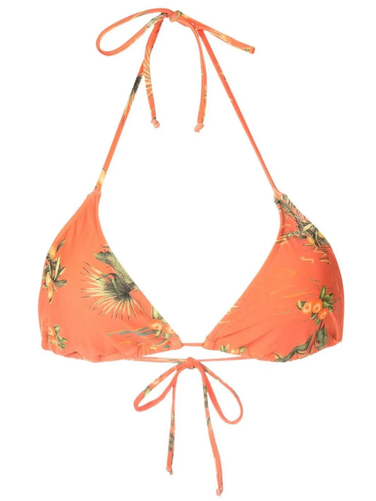 Floral-Print Bikini Top