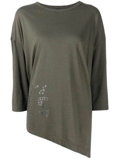 Graphic-Print Asymmetric T-Shirt