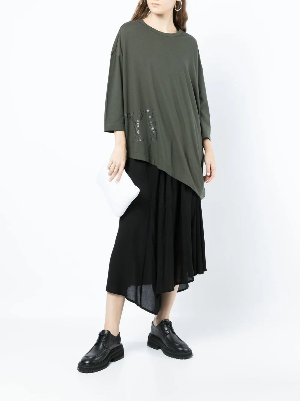 Graphic-Print Asymmetric T-Shirt