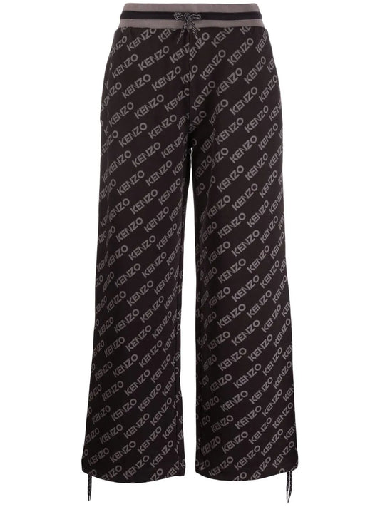 Logo-Print Wide Leg Track Pants