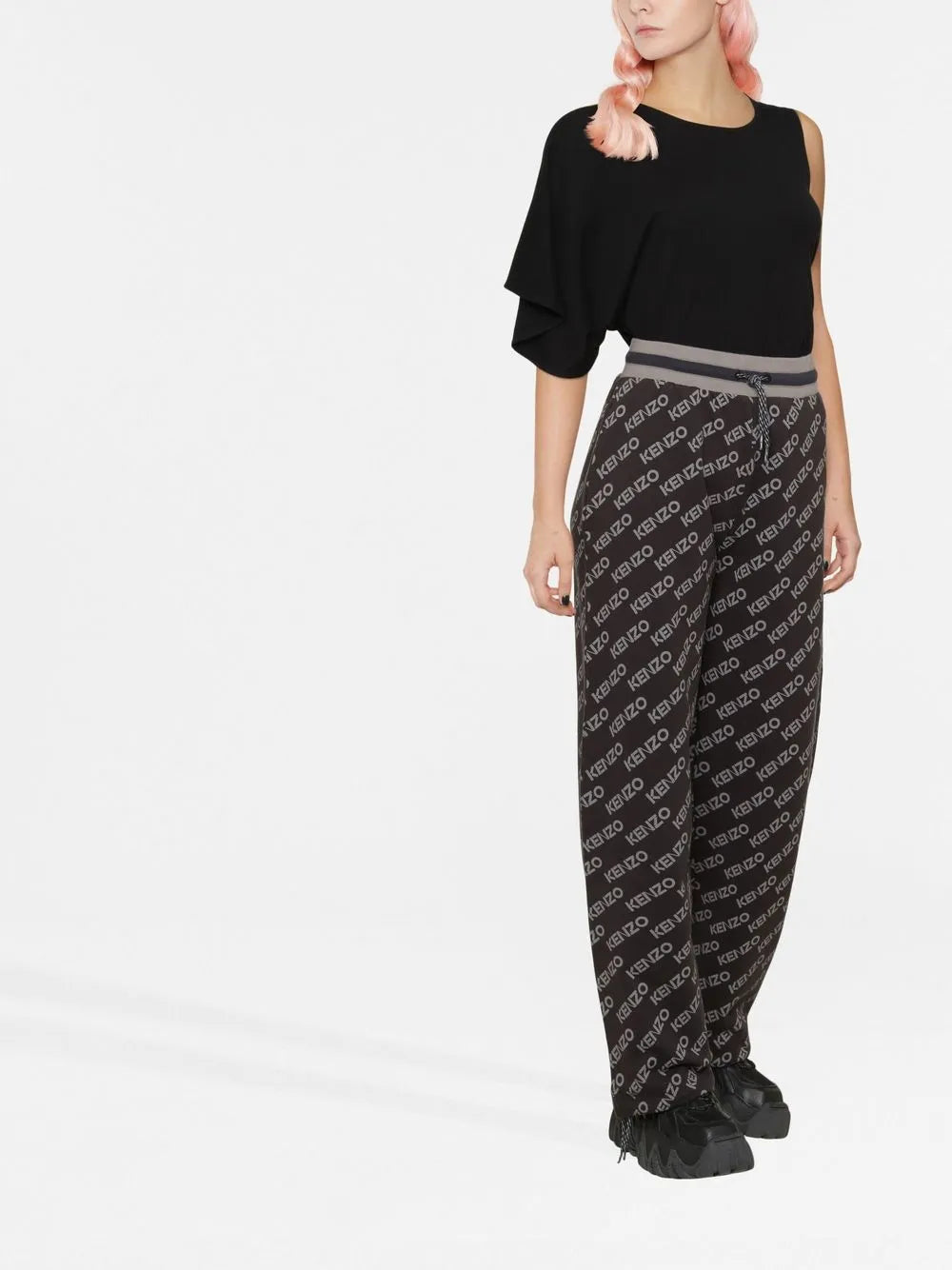 Logo-Print Wide Leg Track Pants