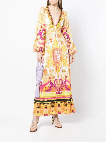 Ring-Detal Cut Out Maxi Dress