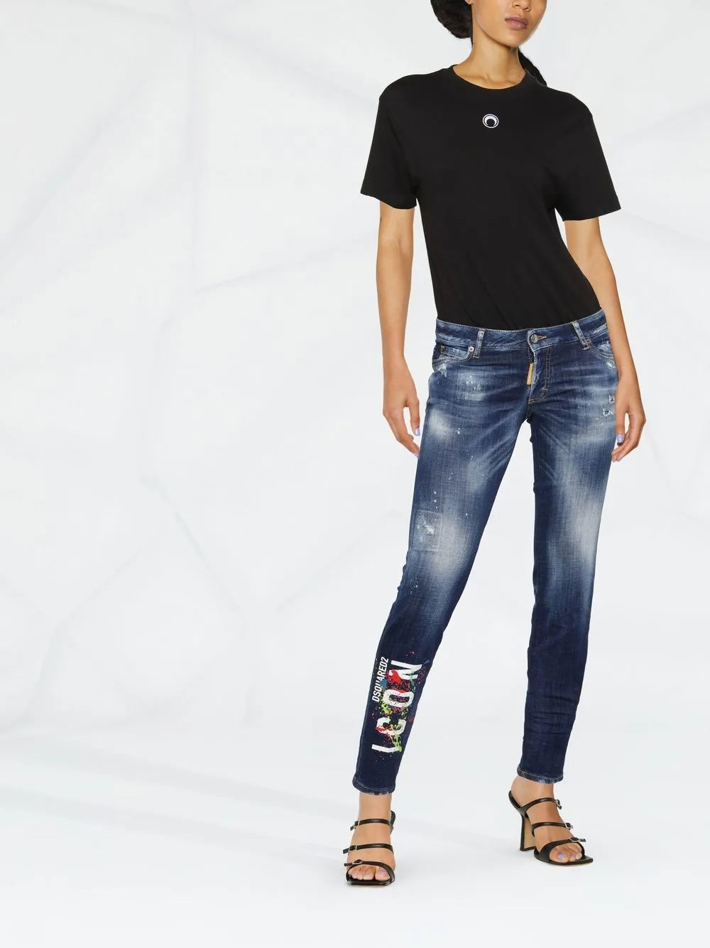 Icon Paint-Splatter Skinny Jeans