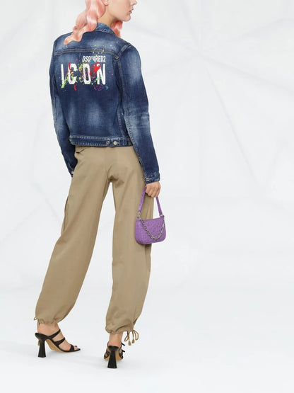 Icon Paint-Splatter Denim Jacket