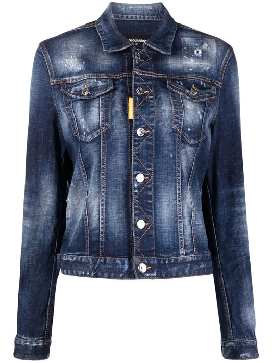 Icon Paint-Splatter Denim Jacket