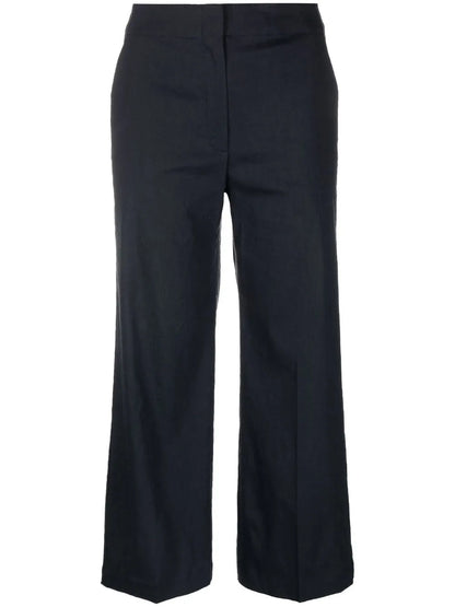 Straight-Leg Cropped Trousers