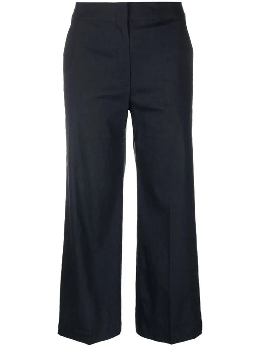 Straight-Leg Cropped Trousers