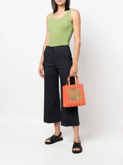 Straight-Leg Cropped Trousers