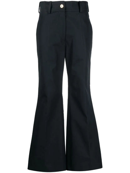 High-Waisted Flared Trousers