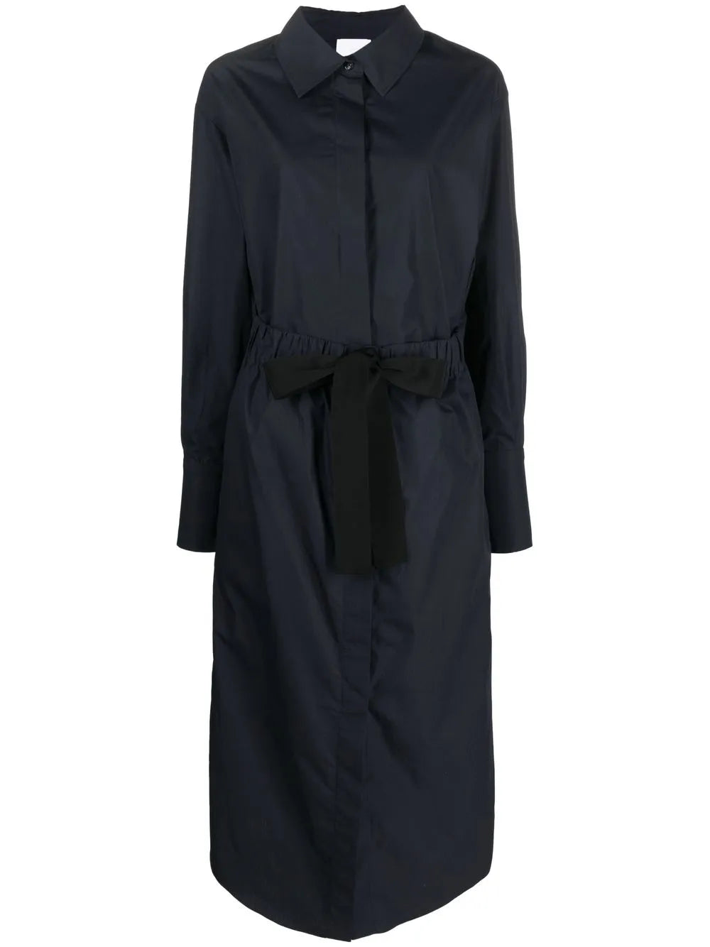 Belted Long-Sleeve Shirt Dress