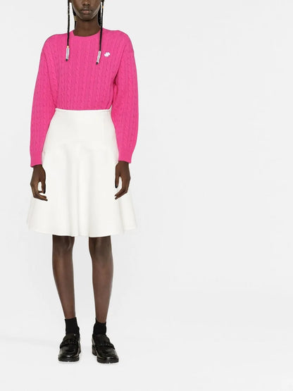 Logo-Motif Cable-Knit Jumper