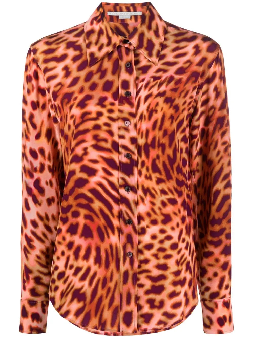 Leopard-Print Silk Shirt