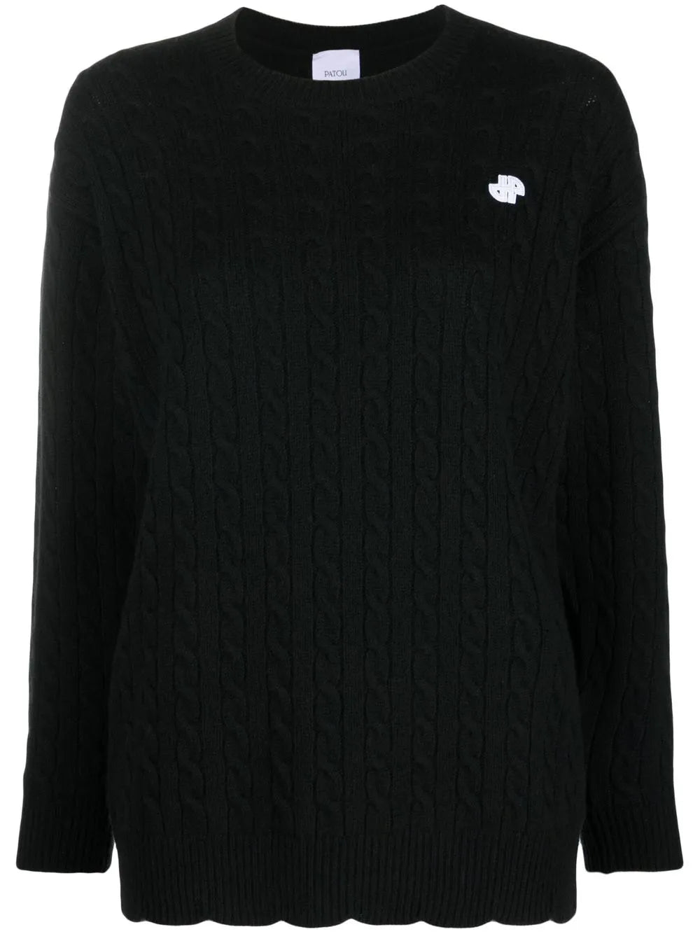Logo-Motif Cable-Knit Jumper