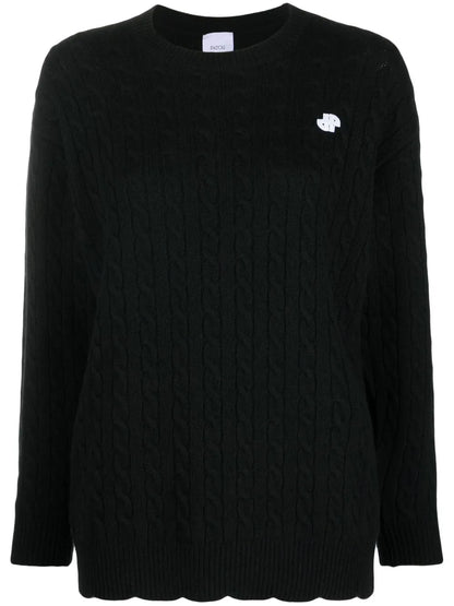 Logo-Motif Cable-Knit Jumper