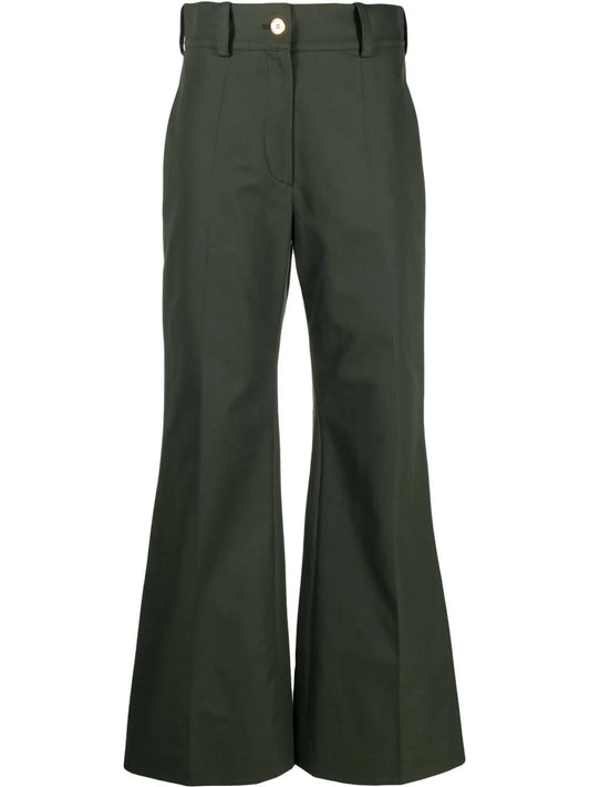 Logo-Embroidered Flared Trousers