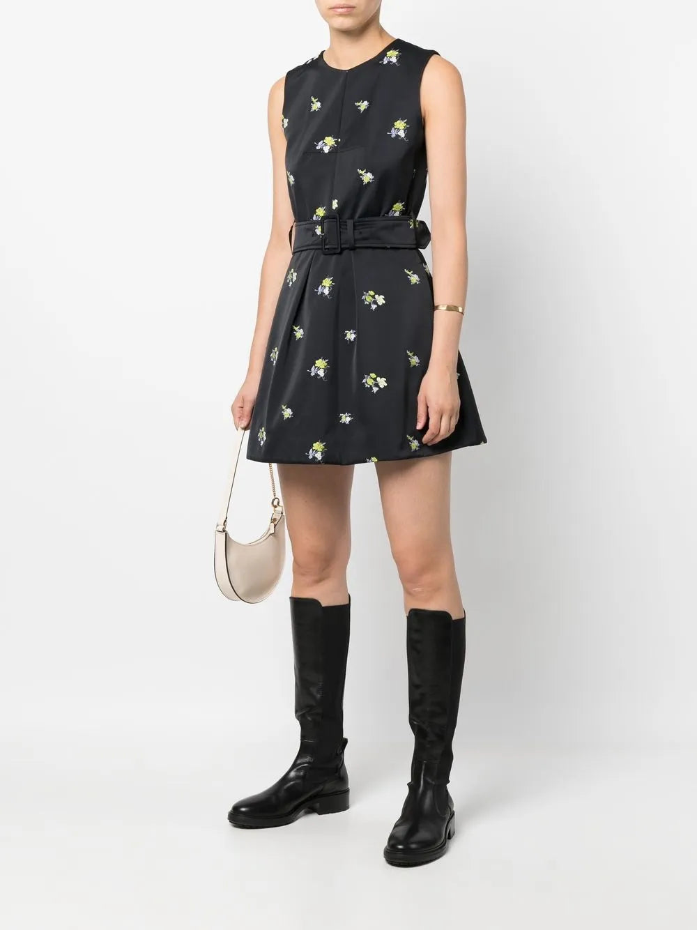 Embroidered Sleeveless Mini Dress