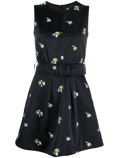Embroidered Sleeveless Mini Dress